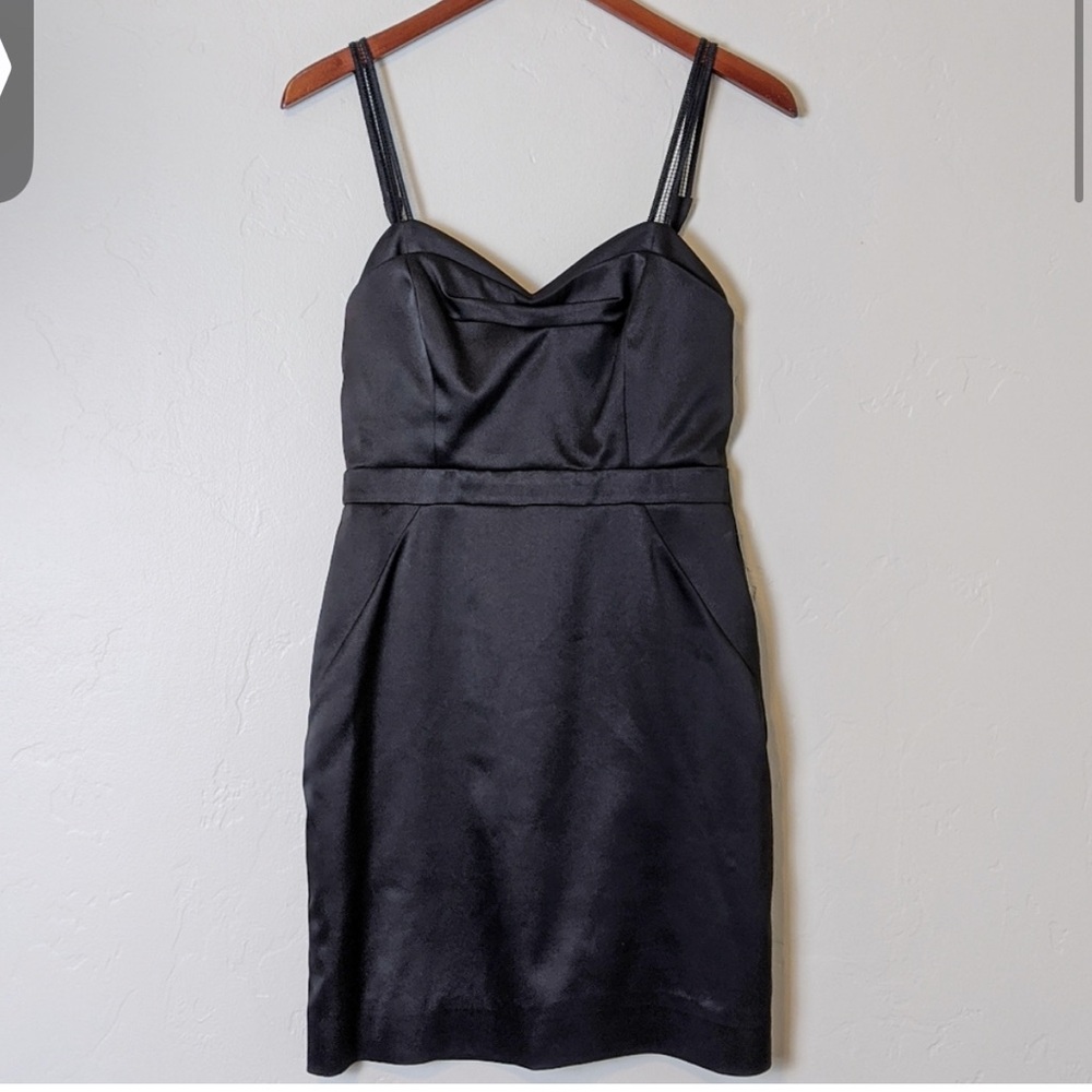 BCBG Black Satin Dress size 10